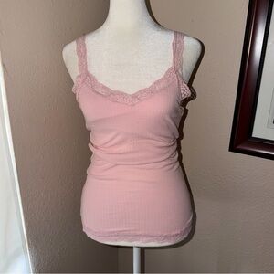 Vintage Y2K Abercrombie 2000s Lace Trim Tank Top
